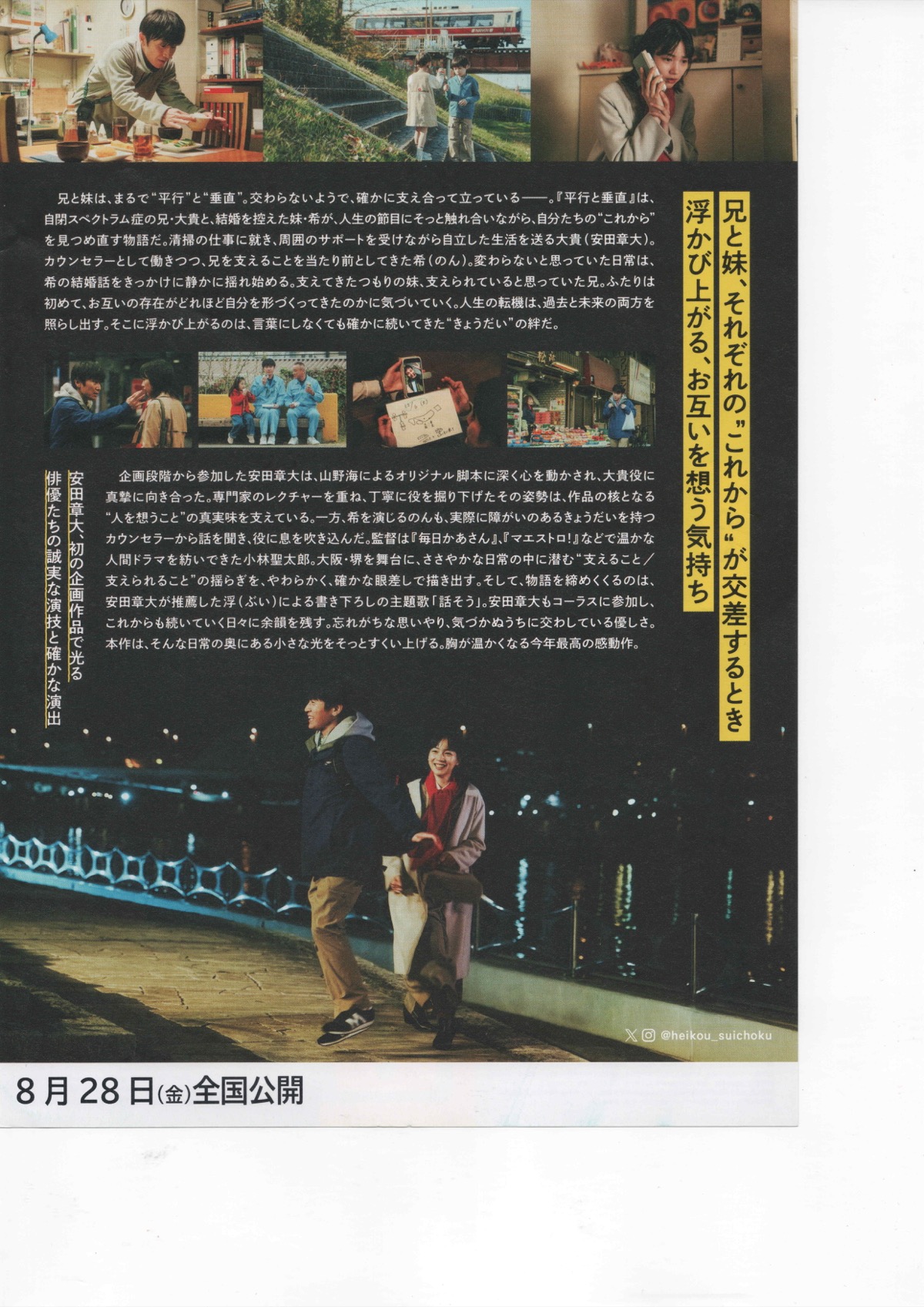 映画『平行と垂直』チラシ裏面